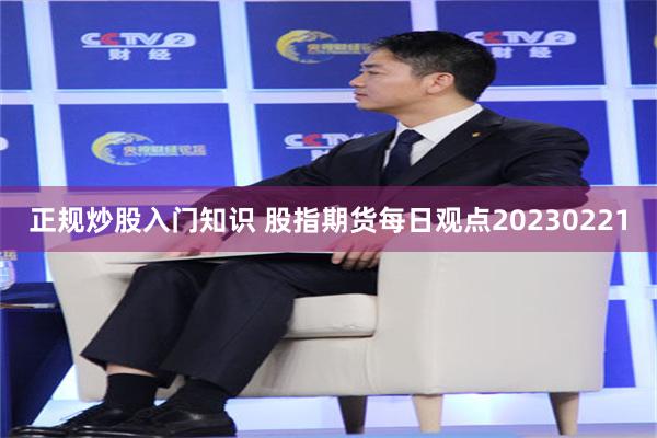 正规炒股入门知识 股指期货每日观点20230221